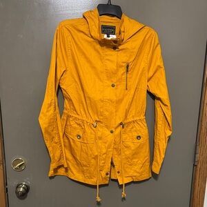 Cest Toi Women's Yellow Utility Jacket with Hood-Nadine West